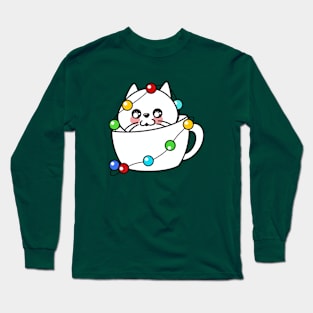 Cat in Christmas lights Long Sleeve T-Shirt